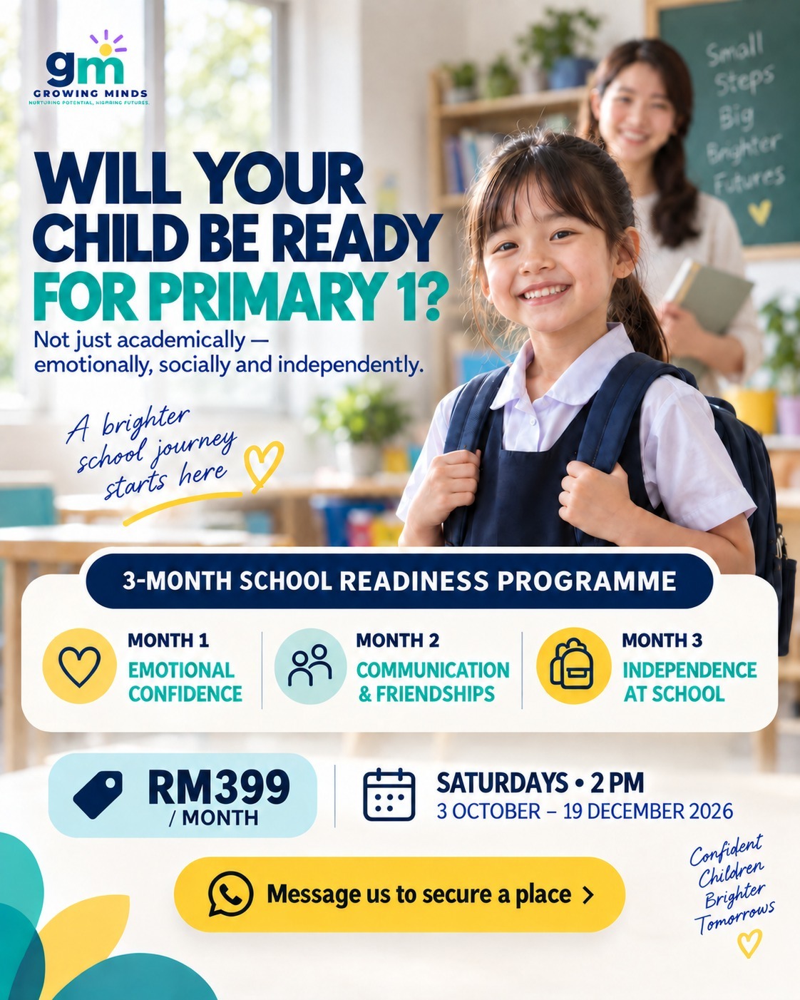 Will your child be ready for Primary 1? 3-month School Readiness Programme